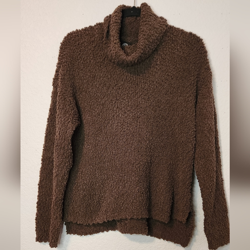 Bobeau Olive Green Sweater Turtleneck‎ Popcorn Cozy Long Sleeve, Size S
